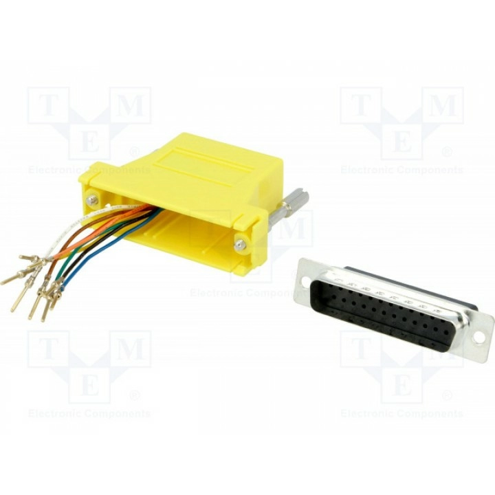 Переходник адаптер гнездо rj45, d-sub 25pin "папа" MH CONNECTORS DA25-PMJ8-Y-K (DA25-PMJ8-Y-K)
