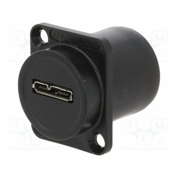Адаптер гнездо usb a-сзади,гнездо micro usb ab-спереди SWITCHCRAFT EHUSB3CABA