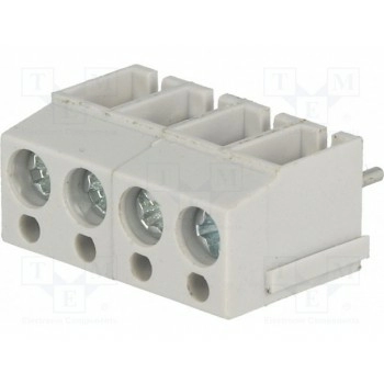 Зажимная рейка для печатных плат угловой 90° NINIGI AC300V-04P-5.0-GRAY