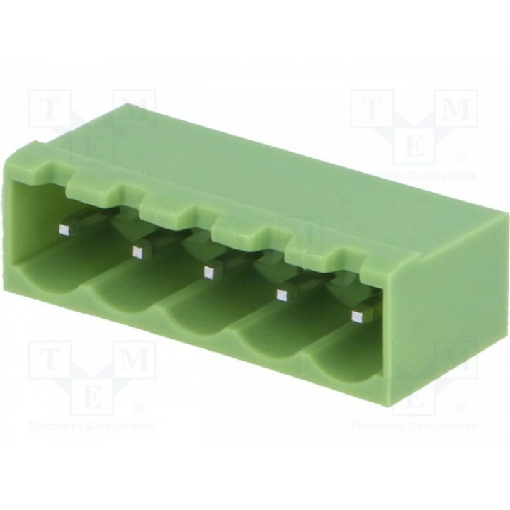 Разъемный клеммник ш.контактов 5, 08мм XINYA XY2500V-D(5.08)-5PIN (TBG-5-PW-5P-GN)