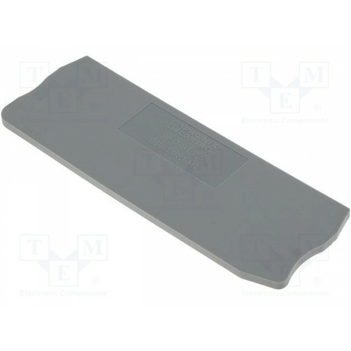 Концевая планка серый PHOENIX CONTACT D-ST 2,5-QUATTRO-MT 3038590 (D-ST2.5-QUAT-MT)