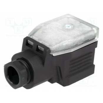 Разъем соленоидный вилка HIRSCHMANN 933022100 GDME 3011 BLACK