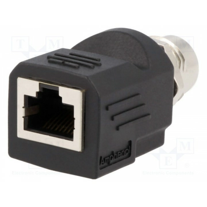 Адаптер гнездо rj45, м12 "мама" AMPHENOL RJS-12D04FF-LS8001 (RJS-12D04FF-LS8001)