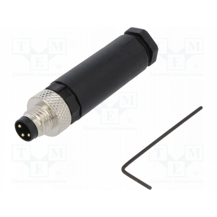 Разъем m8 "папа" DEGSON ELECTRONICS PB-M8A-03P-MM-SL7001-00A(H) (SM8-CVP-A3Q-1A5)