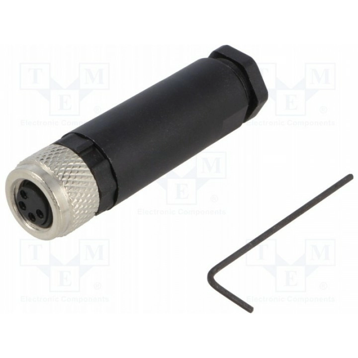Разъем m8 "мама" BULGIN PXPPAM08FBF04AST (PXPPAM08FBF04AST)