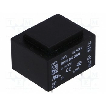 Трансформатор залитый 15ВА 230ВAC HAHN BVEI3022020