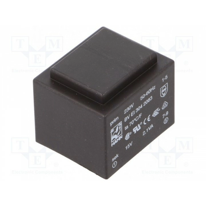 Трансформатор залитый 21ВА 230ВAC HAHN BV EI 304 2083 (BVEI3042083)