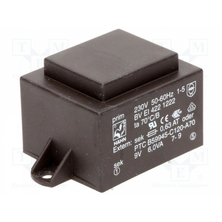 Трансформатор залитый 6ВА 230ВAC HAHN BV EI 422 1222 (BVEI4221222)