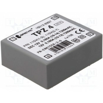 Трансформатор сетевой 4ВА 115ВAC BREVE TUFVASSONS TPZ4-2X12V