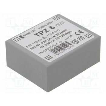 Трансформатор сетевой 6ВА 115ВAC BREVE TUFVASSONS TPZ6-2X6V