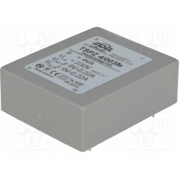 Трансформатор залитый 4ВА 230ВAC 9В 9В INDEL TSPZ4-2X9V