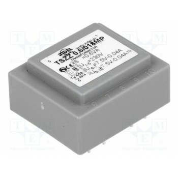 Трансформатор залитый 06ВА 230ВAC INDEL TSZZ0.5-2X7.5V