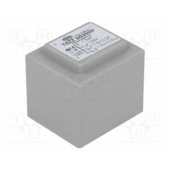 Трансформатор залитый 3ВА 230ВAC 75В INDEL TSZZ2.8-2X7.5V