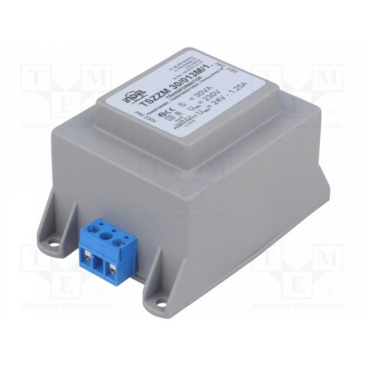 Трансформатор залитый 30ВА INDEL TSZZM 30013M1 (TSZZM25-24V)