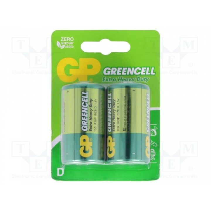 Battery zinc-chloride GP BAT-R20G-B2(13G U2)