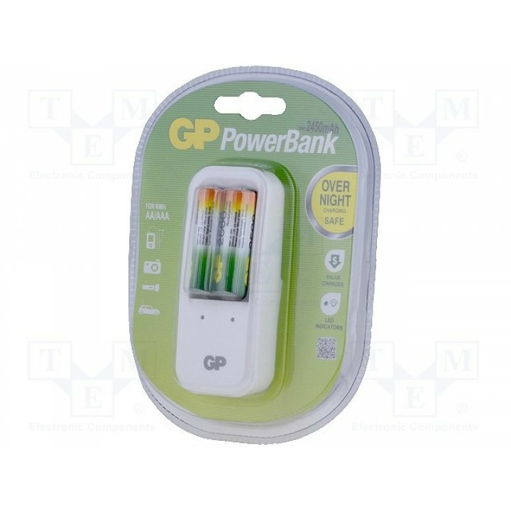  Зарядное устройство для аккумуляторов GP PB410GP(PB410 + 2XAA 2500MAH)