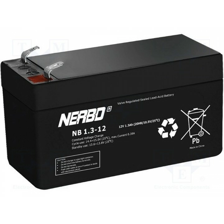 Аккум свиноцово-кислотный NERBO NB1.3-12 (ACCU-HP1.3-12-NB)