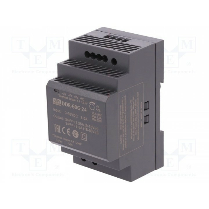 Блок питания DC/DC 60Вт 24ВDC MEAN WELL DDR-60G-24 (DDR-60G-24)