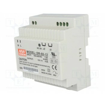 Блок питания импульсный 54Вт MEAN WELL DR-60-12