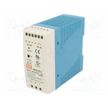 Блок питания импульсный 50Вт 5ВDC MEAN WELL MDR-60-5