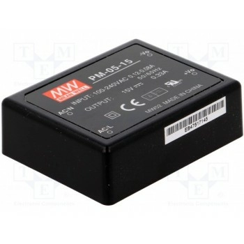 Блок питания импульсный модульный MEAN WELL PM-05-15