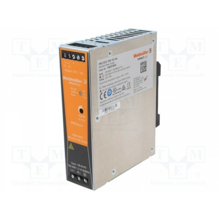 Блок питания импульсный 72Вт WEIDMULLER 1469570000 (PROECO-72W12V6A)