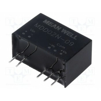 Преобразователь DC/DC 2Вт MEAN WELL MDD02N-09