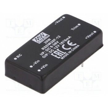 Преобразователь DC/DC 20Вт MEAN WELL RSDW20F-12