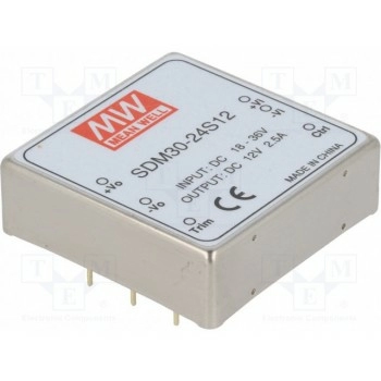 Преобразователь DC/DC 30Вт MEAN WELL SDM30-24S12