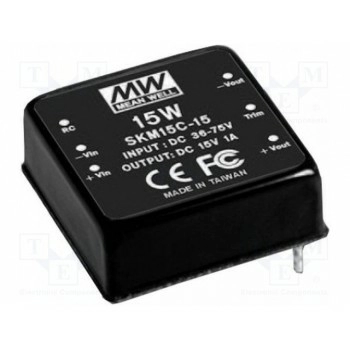 Преобразователь DC/DC 15Вт MEAN WELL SKM15C-12