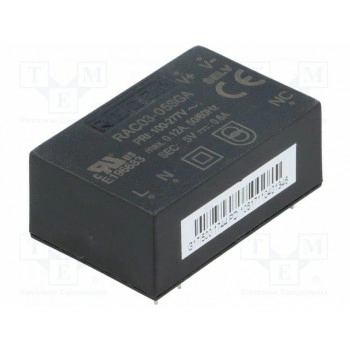 Преобразователь AC/DC 3Вт RECOM RAC03-05SGA