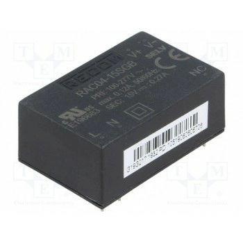 Преобразователь AC/DC 4Вт RECOM RAC04-15SGB