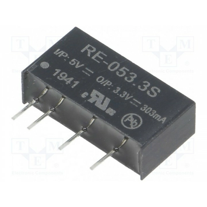 Преобразователь DC/DC 1Вт RECOM RE-053.3S (RE-053.3S)