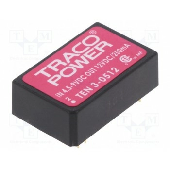 Преобразователь DC/DC 3Вт TRACO POWER TEN3-0512