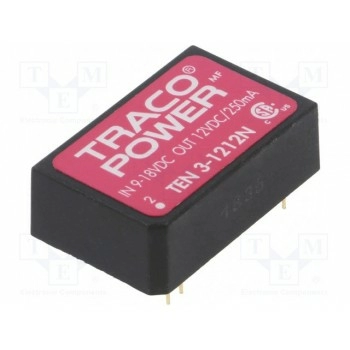 Преобразователь DC/DC 3Вт TRACO POWER TEN3-1212N