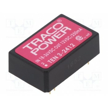 Преобразователь DC/DC 3Вт TRACO POWER TEN3-2412