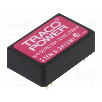Преобразователь DC/DC 3Вт TRACO POWER TEN3-2412WI