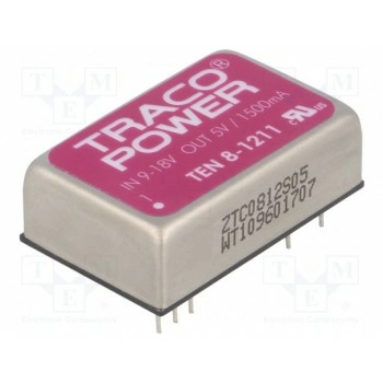 Преобразователь DC/DC 8Вт TRACO POWER TEN8-1211