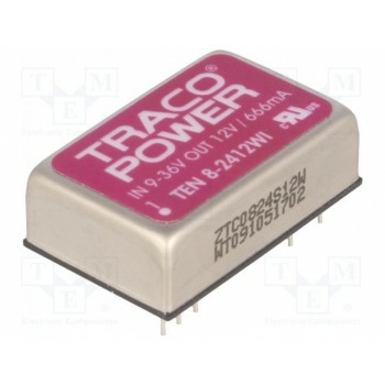 Преобразователь DC/DC 8Вт TRACO POWER TEN8-2412WI