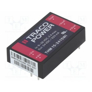 Преобразователь DC/DC 15Вт TRACO POWER THM15-2415WI