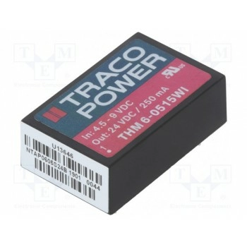Преобразователь DC/DC 6Вт TRACO POWER THM6-0515WI