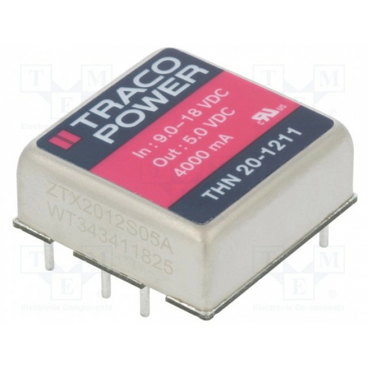 Преобразователь DC/DC 20Вт TRACO POWER THN 20-1211 (THN20-1211)