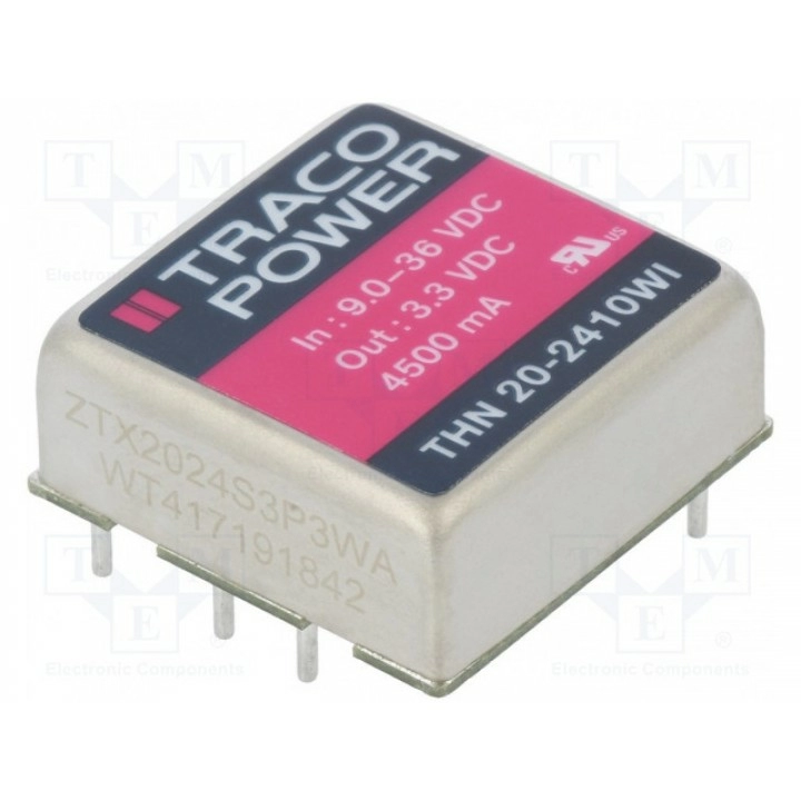 Преобразователь DC/DC 20Вт TRACO POWER THN 20-2410WI (THN20-2410WI)