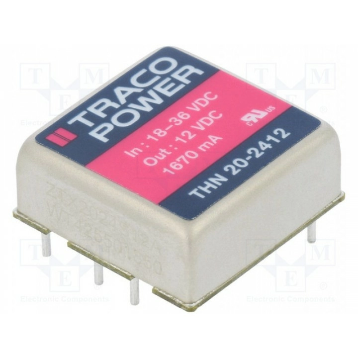 Преобразователь DC/DC 20Вт TRACO POWER THN 20-2412 (THN20-2412)