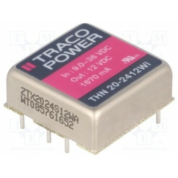 Преобразователь DC/DC 20Вт TRACO POWER THN20-2412WI