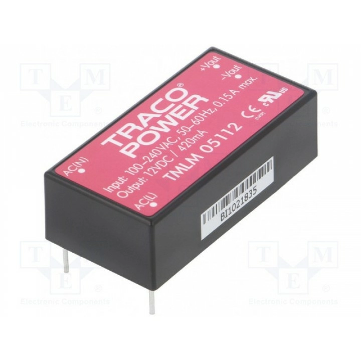 Преобразователь AC/DC 5Вт TRACO POWER TMLM 05112 (TMLM05112)