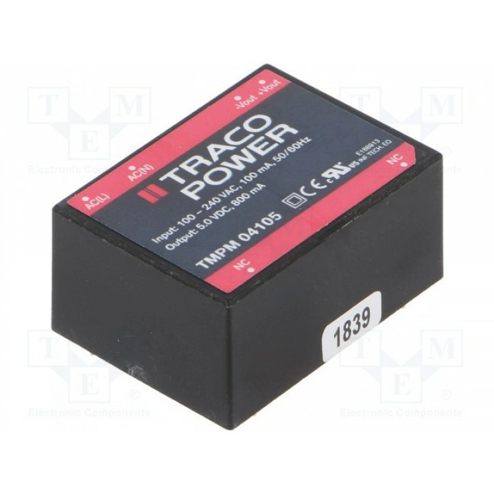 Преобразователь AC/DC 4Вт TRACO POWER TMPM 04105 (TMPM04105)