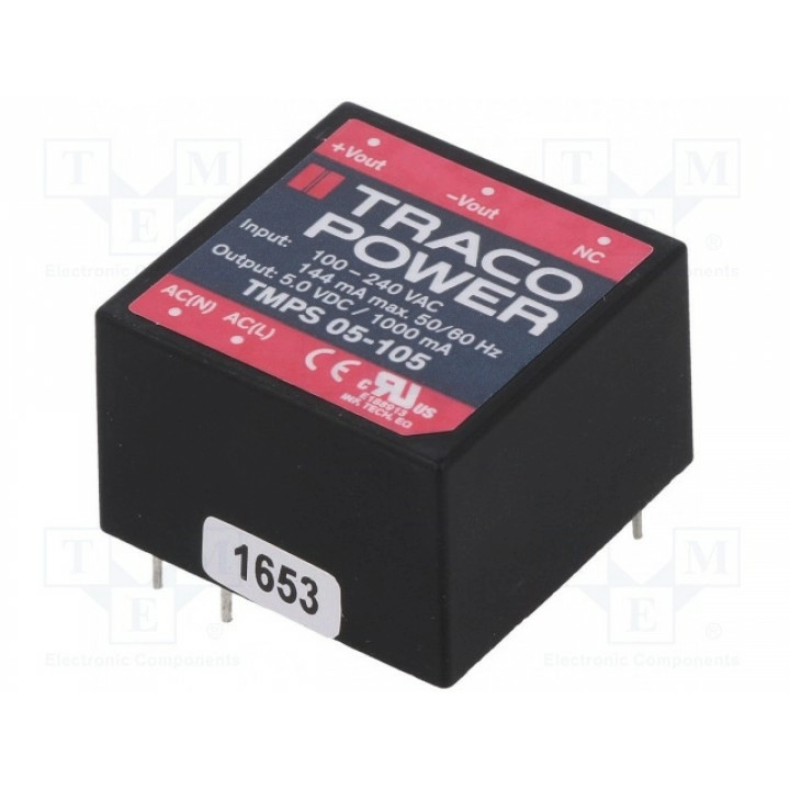 Преобразователь AC/DC 5Вт TRACO POWER TMPS 05-105 (TMPS05-105)