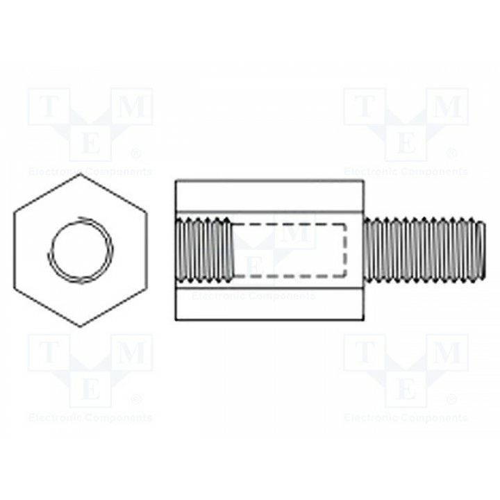 Дистанцирующая стойка с резьбой FIX&FASTEN S24O-FIX-T4-20 (FIX-T4-20)