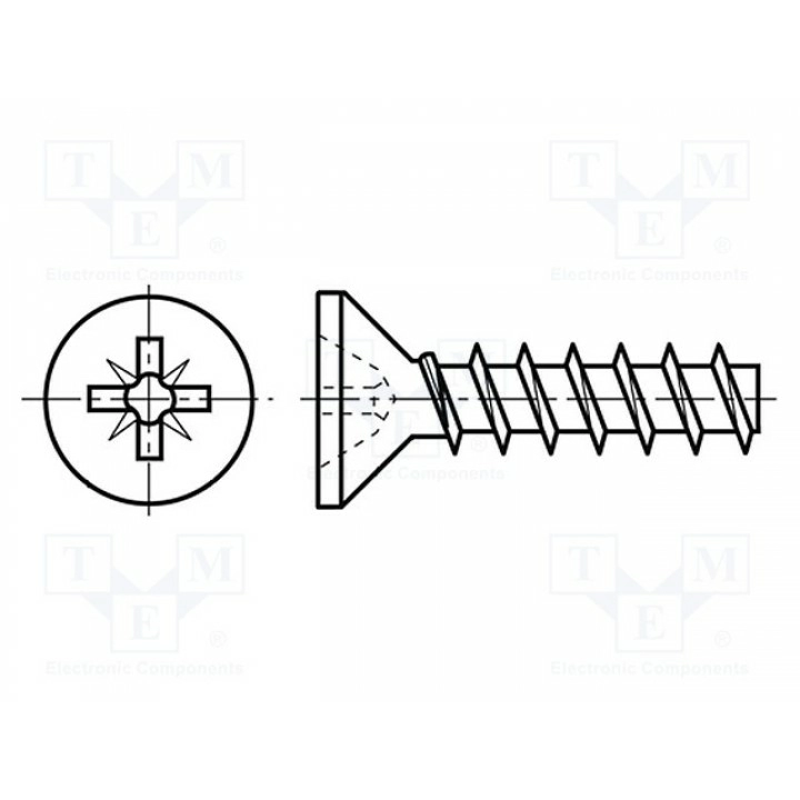 Винт для термопластов BOSSARD 3860644 (B2.2X16-BN82427-BK)